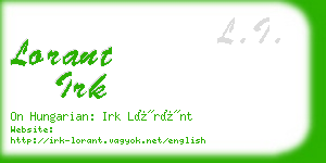 lorant irk business card